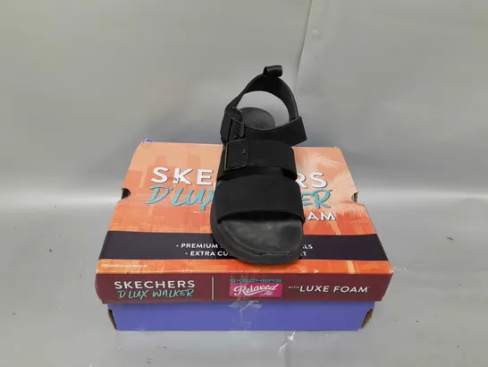 BOXED PAIR OF SKETCHERS LUXURY RETRO SANDAL BLACK SIZE 6