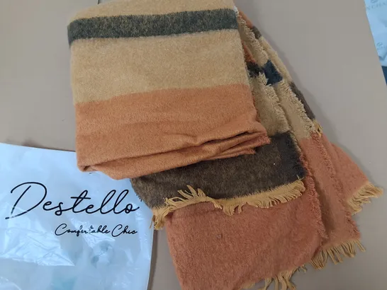 LOT OF 2 BRAND NEW DESTELLO THROWS IN NATURAL