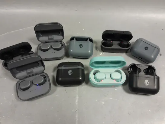 9 X ASSORTED SKULLCANDY WIRELESS EARPHONES 