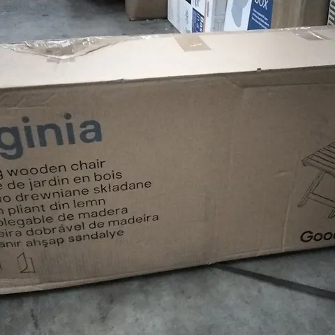 BOXED VIRGINIA FOLDING WOODEN CHAIR