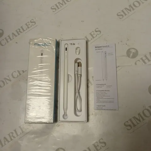 BOXED METAPEN PENCIL A8 - MODEL ME-APP212 FOR APPLE, WITH ACCESSORIES, USB CABLE AND INSTRUCTIONS