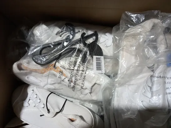 APPROXIMATELY 20 PAIRS OF WHITE TRAINERS TO INCLUDE SIZE 6