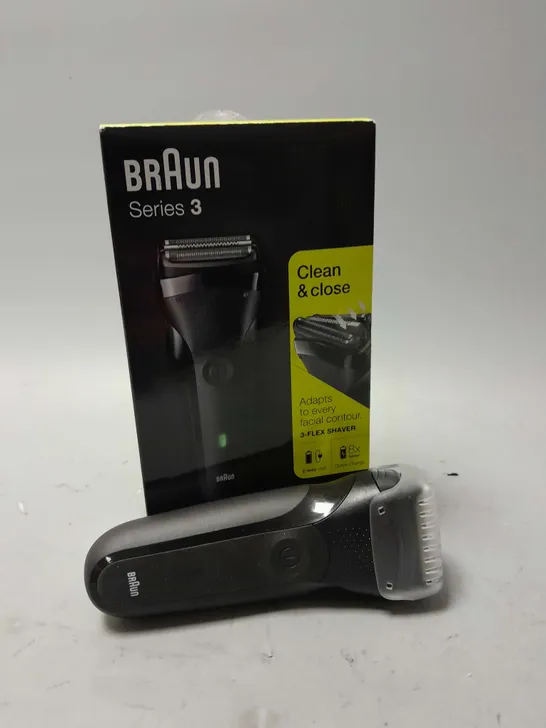 BOXED BRAUN SERIES 3 ELECTRIC SHAVER IN BLACK
