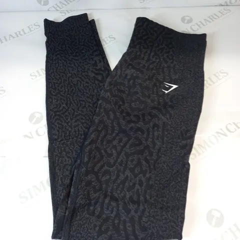 GYMSHARK ADAPT ANIMAL PRINT LEGGINGS IN BLACK SIZE MEDIUM