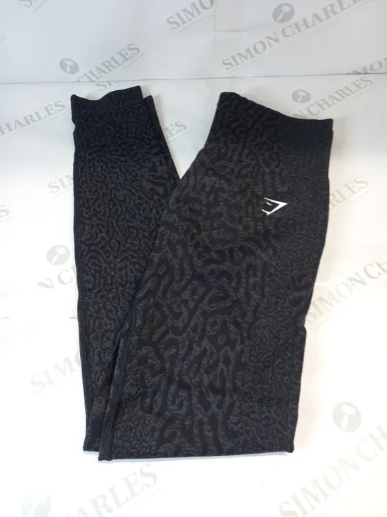 GYMSHARK ADAPT ANIMAL PRINT LEGGINGS IN BLACK SIZE MEDIUM