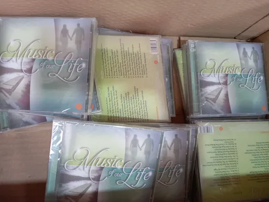 BOX OF APPROXIMATELY 20 MUSIC OF OUR LIFE AUDIO CDS