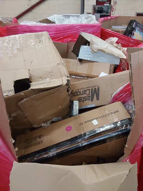 PALLET OF ASSORTED HOUSEHOLD ITEMS AND CONSUMER PRODUCTS. INCLUDES; BOXED FURNITURE ETC