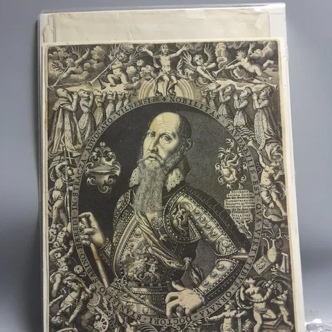 PRINT OF STANISLAUS SABINUS VON STRACZA, 1590 BY NICOLAUS ANDREA APPROX 34CMX43CM 