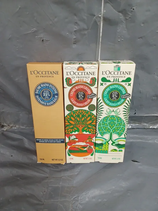 SET OF 3 L'OCCITANE ASSORTED HAND CREAMS