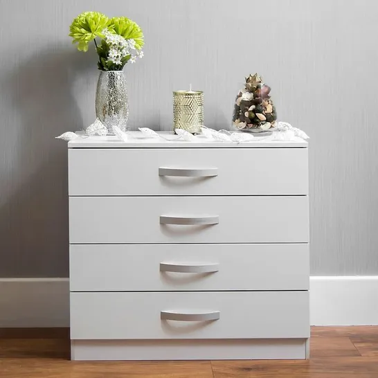 BOXED ARKADIJ 4 DRAWER CHEST WHITE 