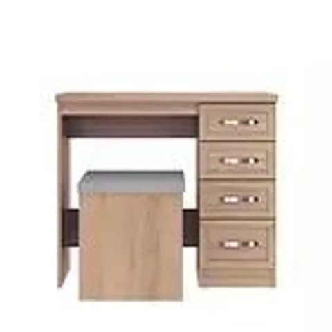 BRAND NEW BOXED CAMBERLEY DRESSING TABLE AND STOOL SET - OAK (1 BOX)