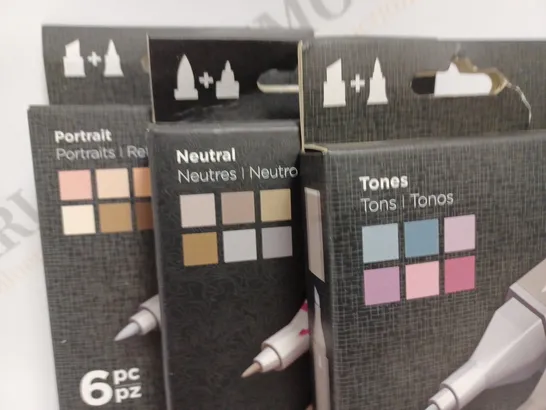 LOT OF 3 6-PACKS OF SPECTRUM NOIR MARKERS INCLUDES GRAPHIC AND ILLUSTRATOR STYLES 