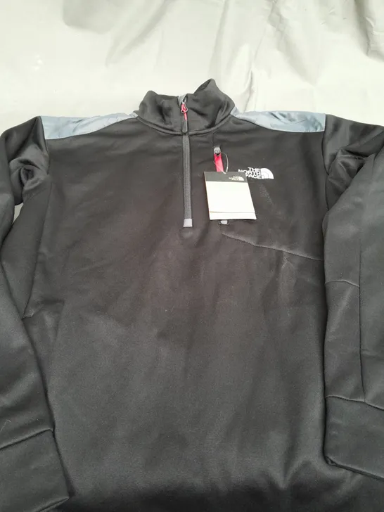 THE NORTH FACE BLACK QUARTER ZIP JUMPER - MEDIUM