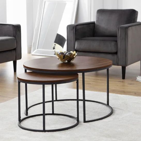 BOXED QUEBEC ROUND COFFEE TABLE SET