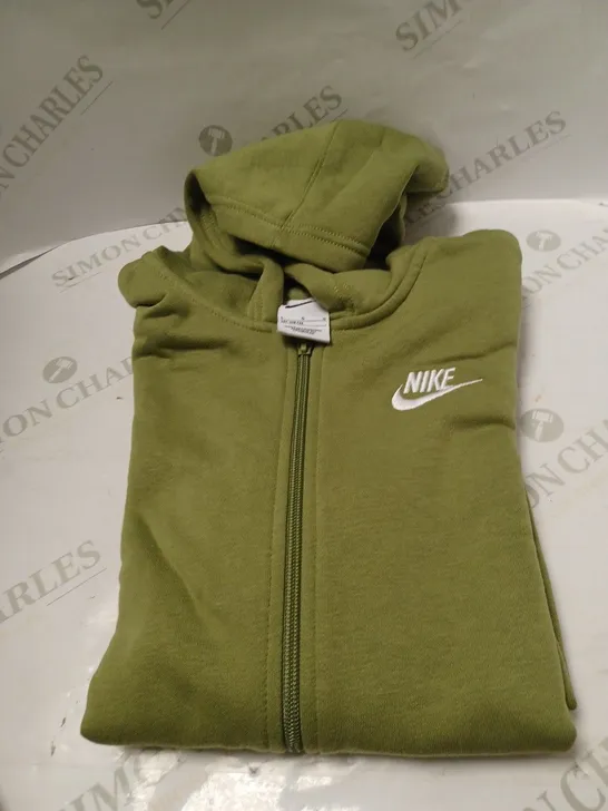 NIKE KHAKI JOGGING ZIP UP HOODIE - LARGE 