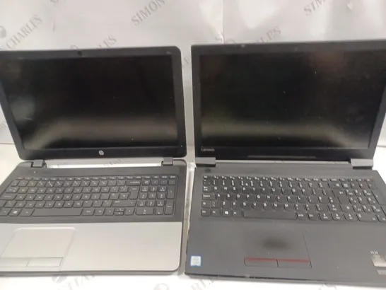 LOT OF 2 ASSORTED LAPTOPS TO INCLUDE LENOVO V110 AND HP 355 G2