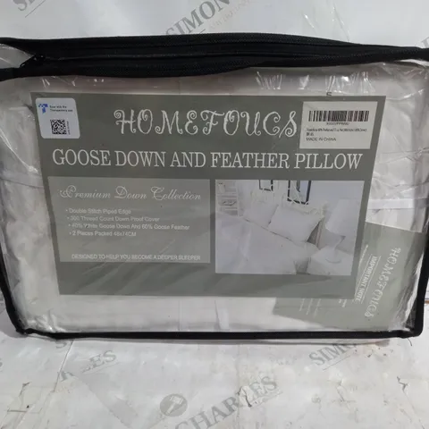 HOMEFOUCS GOOSE DOWN AND FEATHER PILLOW - SIZE UNSPECIFIED