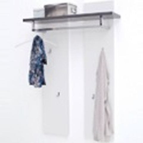 BOXED MENTIS WALL MOUNTED COAT RACK IN MATT WHITE AND CONCRETE