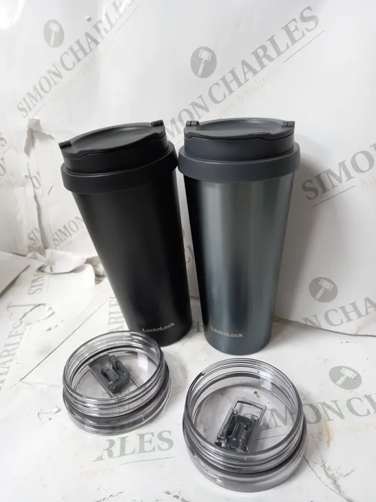 LOCK & LOCK SET OF 2 INSULATED CLIP TUMBLERS 540ML