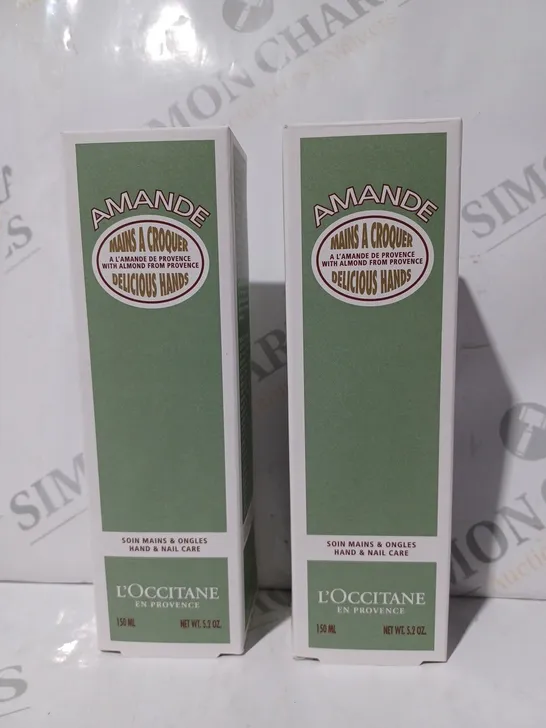 BOXED L'OCCITANE SET OF 2 AMANDE HAND & NAIL CARE (150ML)