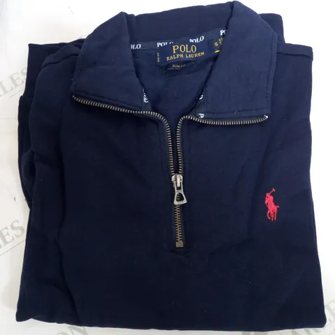 POLO RALPH LAUREN QUARTER ZIP IN NAVY - SMALL