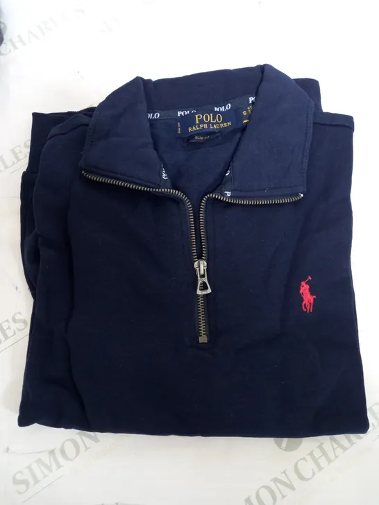 POLO RALPH LAUREN QUARTER ZIP IN NAVY - SMALL