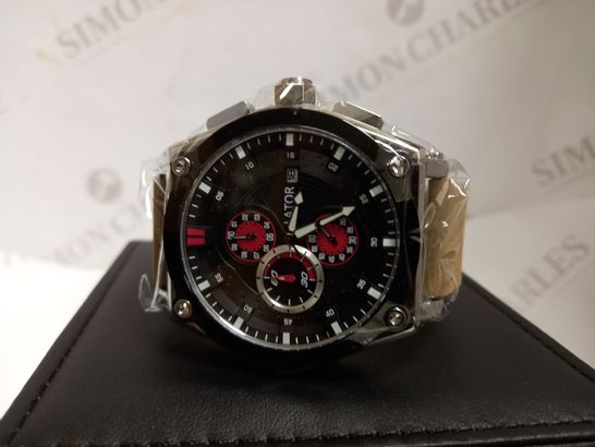 LATOR CHRONOGRAPH STYLE LEATHER STRAP WRISTWATCH RRP £650