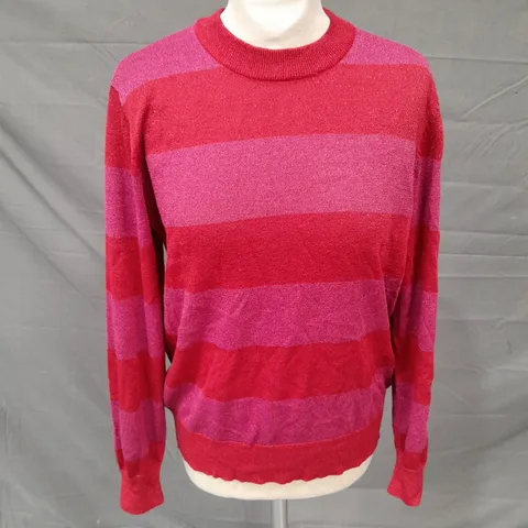 GREAT PLAINS SPARKLE STRIPE JUMPER IN PINK/RED SIZE 12