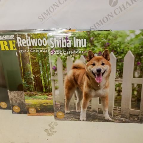 LOT OF 10 ASSORTED CALENDERS - 2022 TO INCLUDE RESCUE CATS, WOLVES, REDWOOD FOREST, ETC