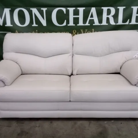 DESIGNER G PLAN STRATFORD 3 SEATER SOFA - CAMBRIDGE CHALK LEATHER