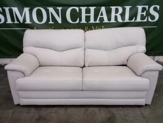 DESIGNER G PLAN STRATFORD 3 SEATER SOFA - CAMBRIDGE CHALK LEATHER