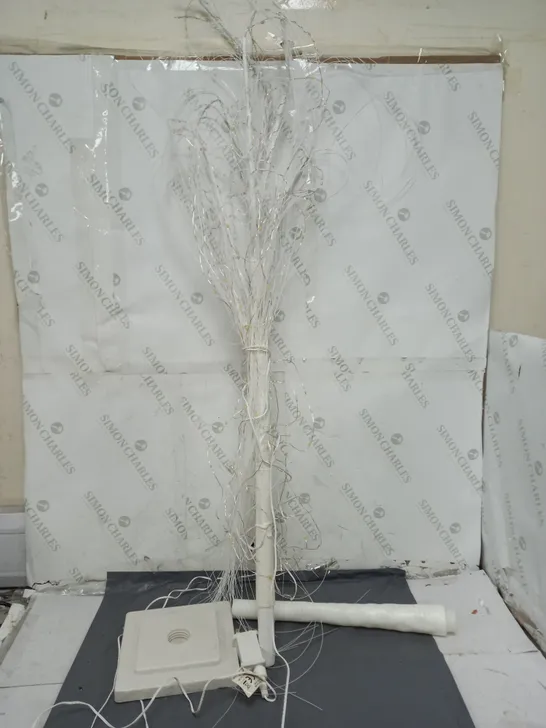 OUTLET ALISON CORK PRE-LIT CASCADING GLITTER WHITE WILLOW TREE