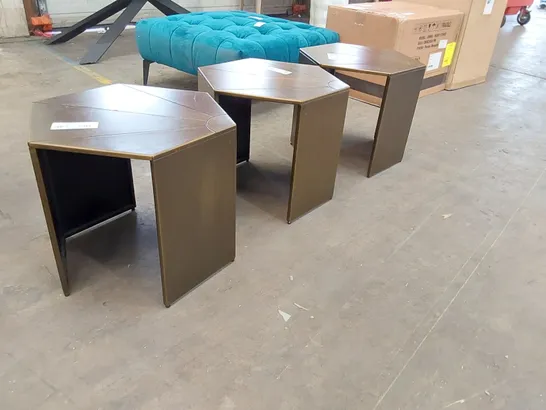 SET OF 3 DESIGNER METAL SIDE TABLES (3 ITEMS)