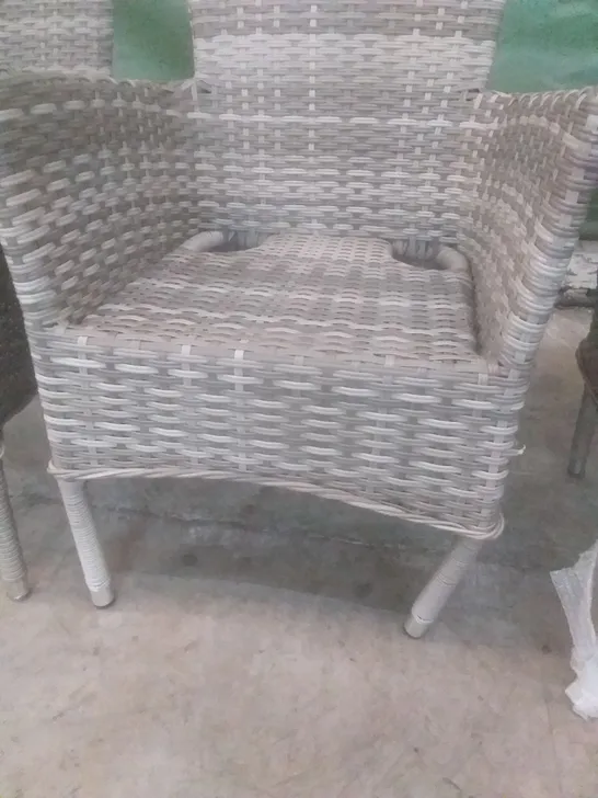 X4 RATTAN EFFECT GARDEN CHAIRS GREY