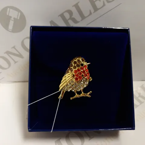 INDULGENCE GOLD EFFECT ROBIN BROOCH