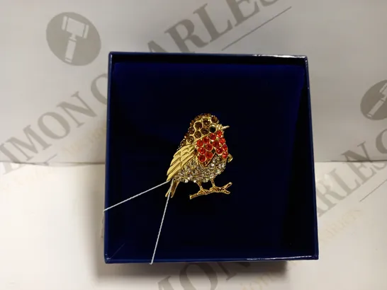 INDULGENCE GOLD EFFECT ROBIN BROOCH