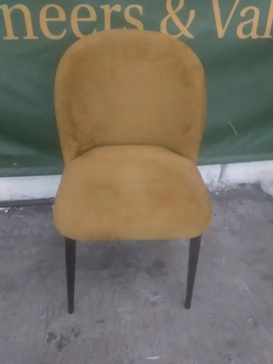 YELLOW VELVET DINING CHAIR