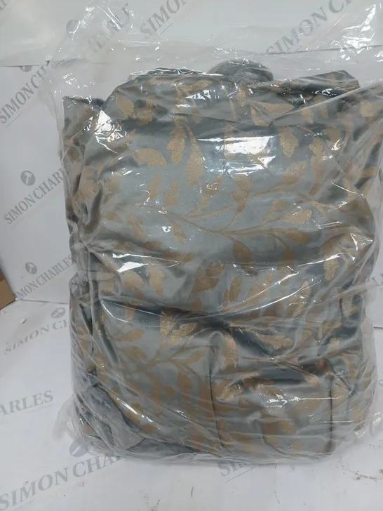 4 PIECE KING SIZE CHARCOAL GOLDEN FOIL LEAF VELVET SHEET