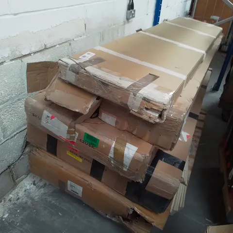 PALLET OF ASSORTED FLAT PACK BED PARTS