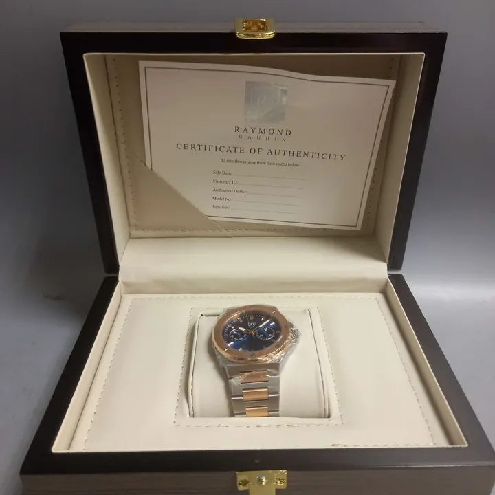 Raymond Gaudin Watch In Blue Gold Silver 4738511-simon Charles Auctioneers