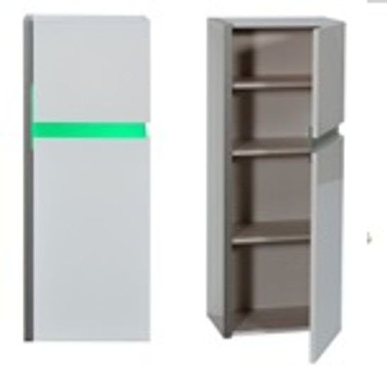 BOXED CROSSANA WALL MOUNT STORAGE CABINET IN WHITE GLOSS WITH LED