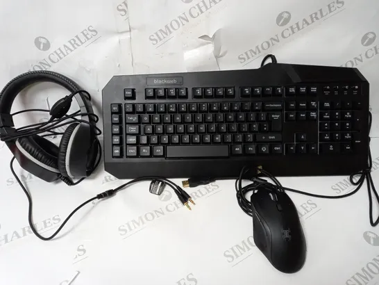 BOXED BLACKWEB 4 IN 1 GAMING KIT - KEYBOARD, MOUSE, HEADSET AND MOUSEMAT 