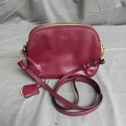 RADLEY LONDON LEATHER CROSSBODY BAG IN DARK RED