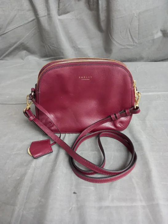 RADLEY LONDON LEATHER CROSSBODY BAG IN DARK RED