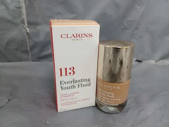 BOXED CLARINS EVERLASTING YOUTH FLUID 113 CHESTNUT (30ml)