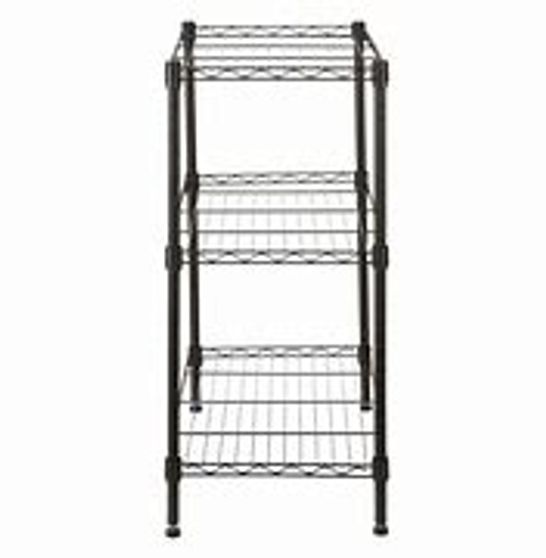 BOXED VERSATILE MODULAR 3 TIER SHELVING UNIT BLACK (1 BOX)