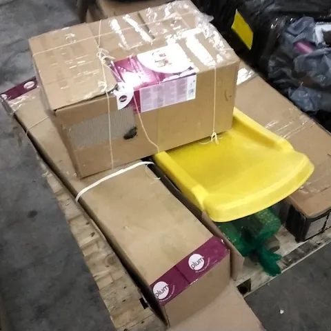 PALLET OF ASSORTED PLUM ACTIVITY PARTS INCLUDING TODDLERS TOWER, SLIDE AND TRAMPOLINE