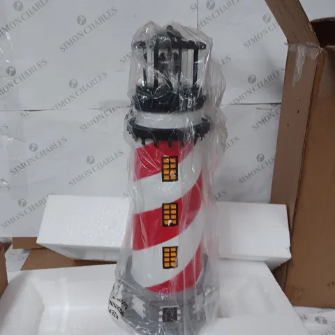 GARDEN REFLECTIONS SOLAR LED LIGHTHOUSE 50CM - RED