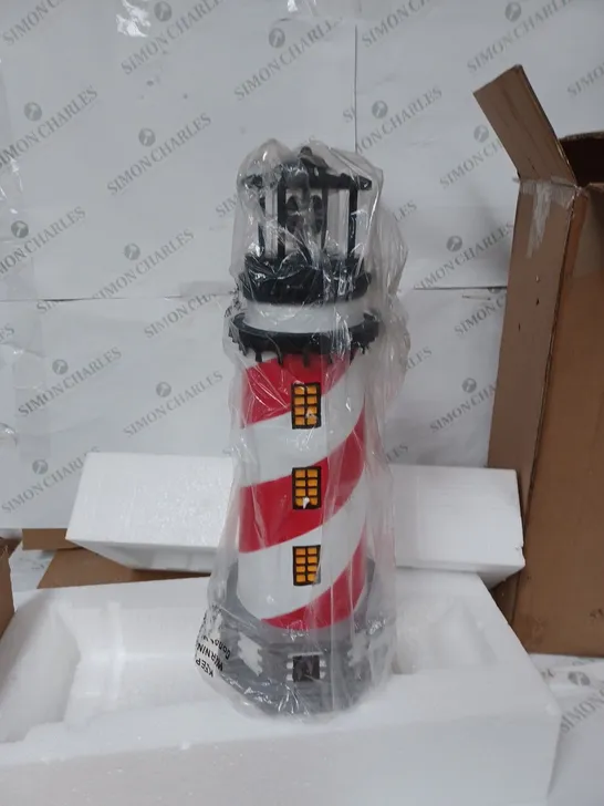 GARDEN REFLECTIONS SOLAR LED LIGHTHOUSE 50CM - RED