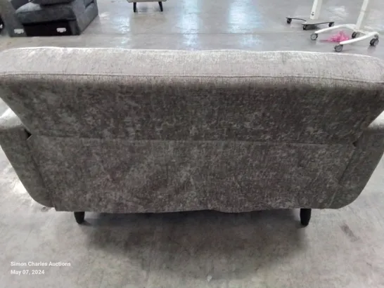 DESIGNER 2 SEATER FABRIC UPHOLSTERED SOFA IN GREY 